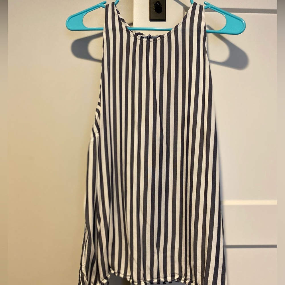 Blue and white stripe tank